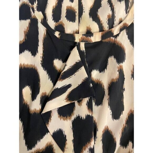 Calvin Klein Leopard Print Ruffle Dress 10 12 - Picture 4 of 5